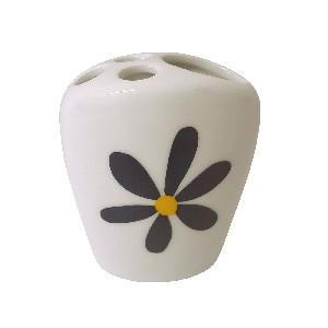 VASO CEPILLOS PLANO MARGARITAS AZUL