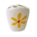 VASO CEPILLOS PLANO MARGARITAS AMARILLO
