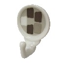 PERCHA COLGADOR ADHESIVA CUADROS GRIS