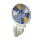 PERCHA COLGADOR ADHESIVA CUADROS AZUL