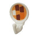PERCHA COLGADOR ADHESIVA CUADROS NARANJA