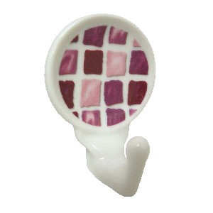 PERCHA COLGADOR ADHESIVA MOSAICO MALVA