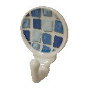 PERCHA COLGADOR ADHESIVA MOSAICO AZUL