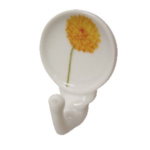 PERCHA COLGADOR ADHESIVA DALIA AMARILLA