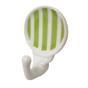 PERCHA COLGADOR ADHESIVA RAYAS VERDE