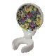 SOPORTE CEPILLO PARED FLORES AZUL AMARILLO