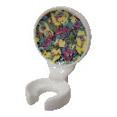 SOPORTE CEPILLO PARED FLORES AZUL AMARILLO