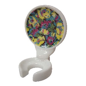 SOPORTE CEPILLO PARED FLORES AZUL AMARILLO
