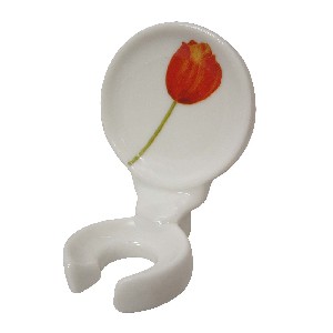 SOPORTE CEPILLO PARED TULIPAN ROJO