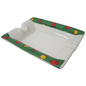 CENICERO RECTANGULAR PEQ FRUTAS VERDE