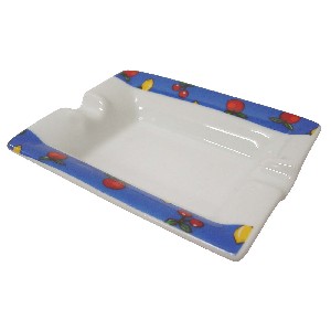 CENICERO RECTANGULAR PEQ FRUTAS AZUL