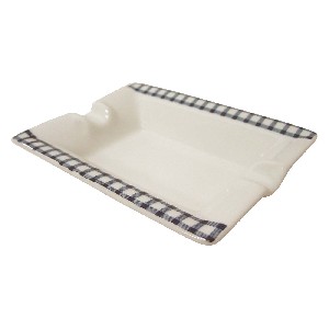 CENICERO RECTANGULAR PEQUEÑ VICHY AZUL