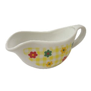 SALSERA CON ASA 140ML FLOR VICHY AMARILLO
