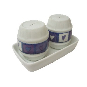 JUEGO SAL Y PIMIENTA CORAZON AZUL