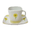 TAZA PLATO RECTA TE VICHY MARGARITA AMARILLO