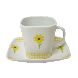 TAZA PLATO RECTA TE VICHY MARGARITA AMARILLO