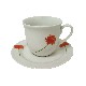TAZA Y PLATO TE 250ML DALIA ROJA