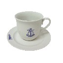 TAZA Y PLATO TE 200ML MOTIVOS MARINO