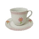 TAZA Y PLATO TE VICHY MARGARITA ROSA