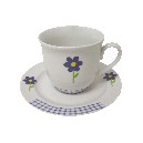 TAZA Y PLATO TE VICHY MARGARITA AZUL
