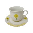TAZA Y PLATO TE VICHY MARGARITA AMARILLO