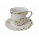 TAZA Y PLATO TE 250ML OLAS PECES VERDE