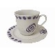 TAZA Y PLATO TE 250ML TOPO ESPIRAL AZUL