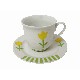 TAZA Y PLATO TE RAYAS TULIPAN VERDE