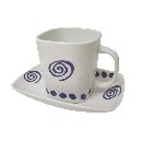 TAZA PLATO RECTA TE TOPOS ESPIRAL AZUL