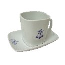 TAZA PLATO RECTA 300ML MOTIVOS MARINO