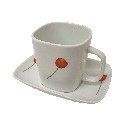 TAZA PLATO RECTA 300ML TULIPAN ROJO