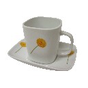 TAZA PLATO RECTA 300ML DALIA AMARILLA
