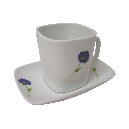 TAZA PLATO RECTA 230ML AMAPOLA AZUL