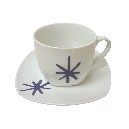TAZA Y PLATO TE 200ML ASTERISCO AZUL