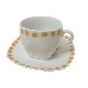 TAZA Y PLATO TE 280ML TOPOS NARANJA