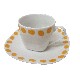 TAZA Y PLATO CAFE 100ML TOPOS NARANJA