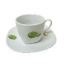 TAZA Y PLATO CAFE 75ML MANZANA VERDE