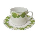 TAZA Y PLATO TE 300ML MANZANA VERDE