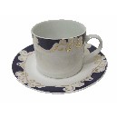 TAZA Y PLATO TE 300ML GRECA AZUL