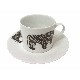 TAZA Y PLATO TE 300ML ANIMAL NEGRO SURTIDO