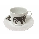 TAZA Y PLATO TE 300ML ANIMAL NEGRO SURTIDO