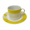 TAZA Y PLATO TE 300ML LIMONES