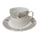TAZA Y PLATO TE 300ML MANZANA GRIS