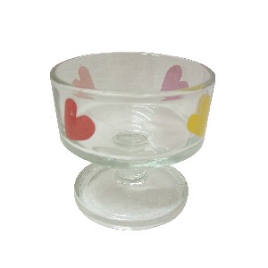 COPA HELADO BAJA CRISTAL CORAZON COLORES