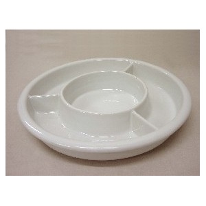 ENTREMESERO REDONDO CERAMICA BLANCO