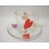 TAZA Y PLATO CRISTAL 120ML CORAZON COLORES