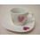 TAZA Y PLATO CAFE 75ML CORAZON COLORES
