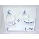 JUEGO 7 PIEZAS BAÑO CORAZON AZUL