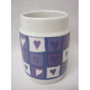 VASO BAÑO BORDE CORAZON AZUL