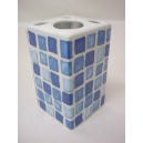 VASO CEPILLOS MING MOSAICO AZUL